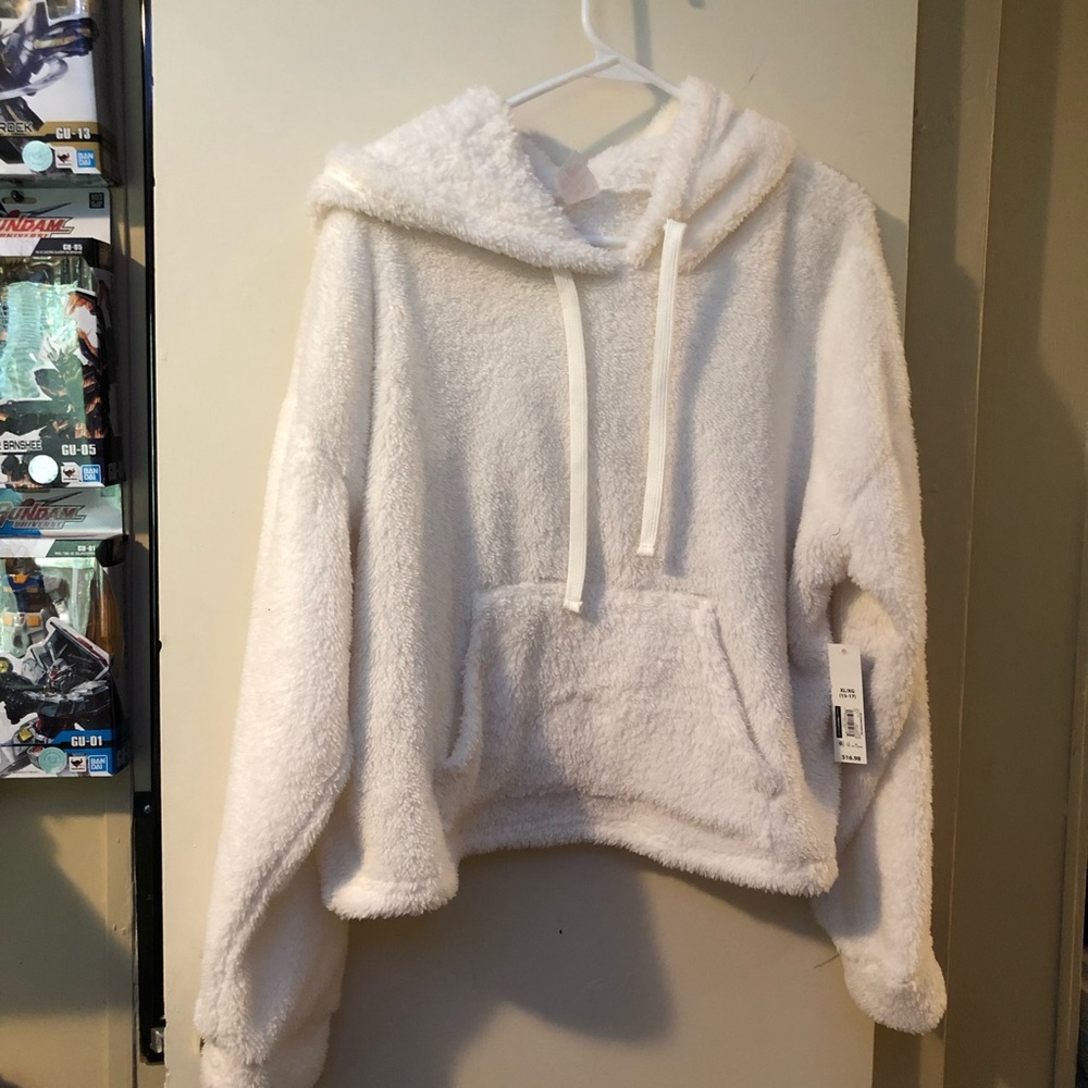 Fuzzy cropped hoodie set sz USXL